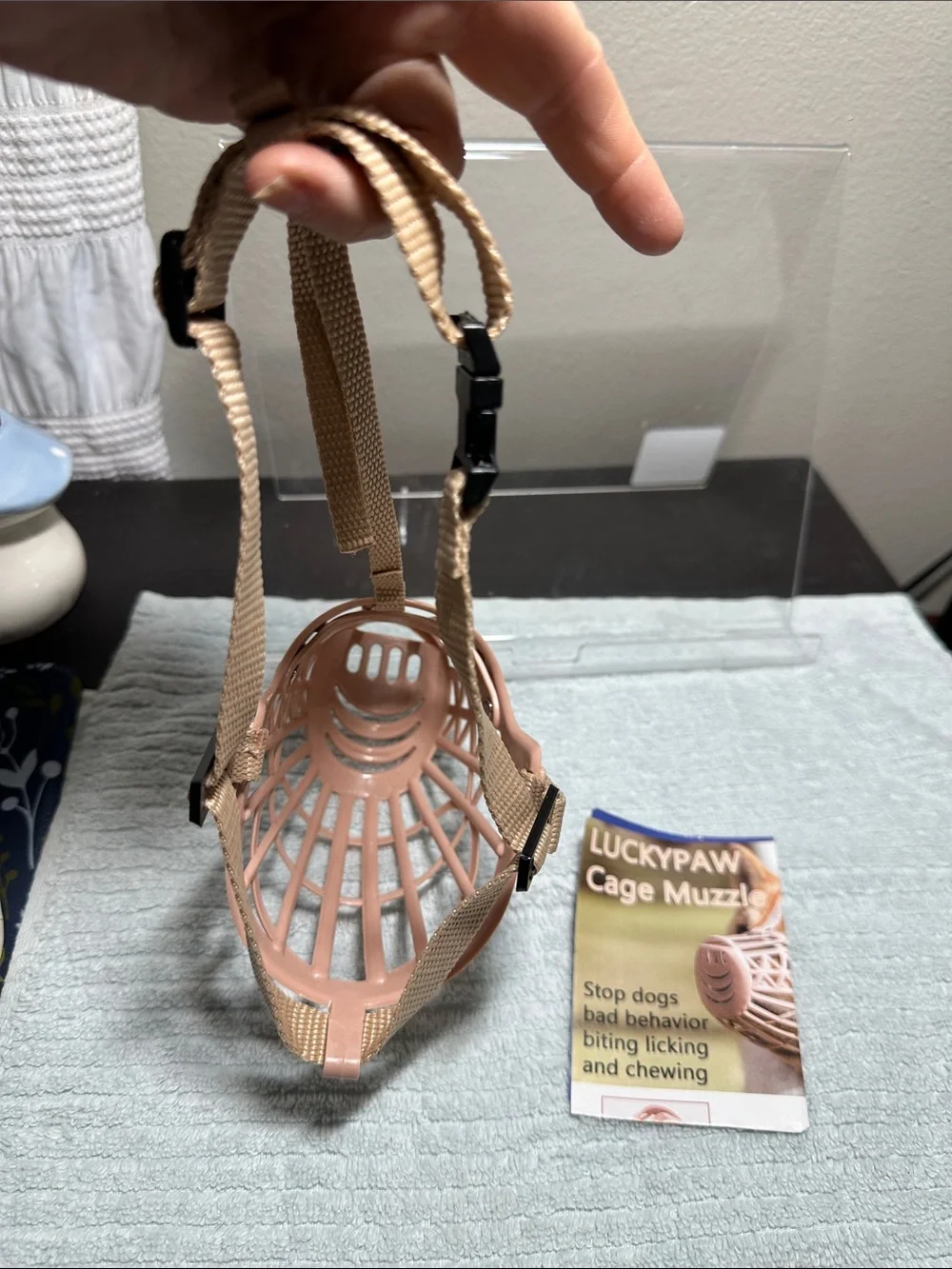 LuckyPaw Nude Cage Muzzle with adjustability NWT